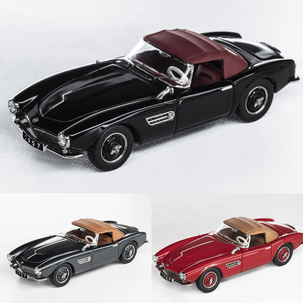 GFCC 1/64 507 Convertible Classic Roadster Alloy Soft top Model Sports Car High Performance Diecast Toy Vehicle with Display Box