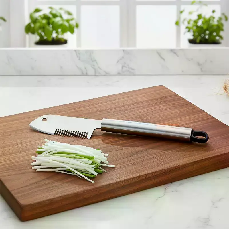 Scallion Shredder Knife 2 Pack Rust Resistant Stainless Steel Vegetable Slicer for Home Kitchen Salad Making