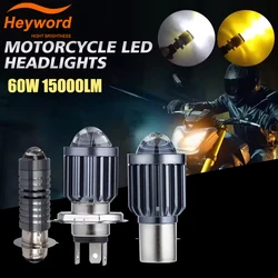 1pcs H4/P15D/BA20D Motorcycle Headlight 6000K Hi/Lo Beam Light Led lights for motorcycle Motorcycle accessories yellow white