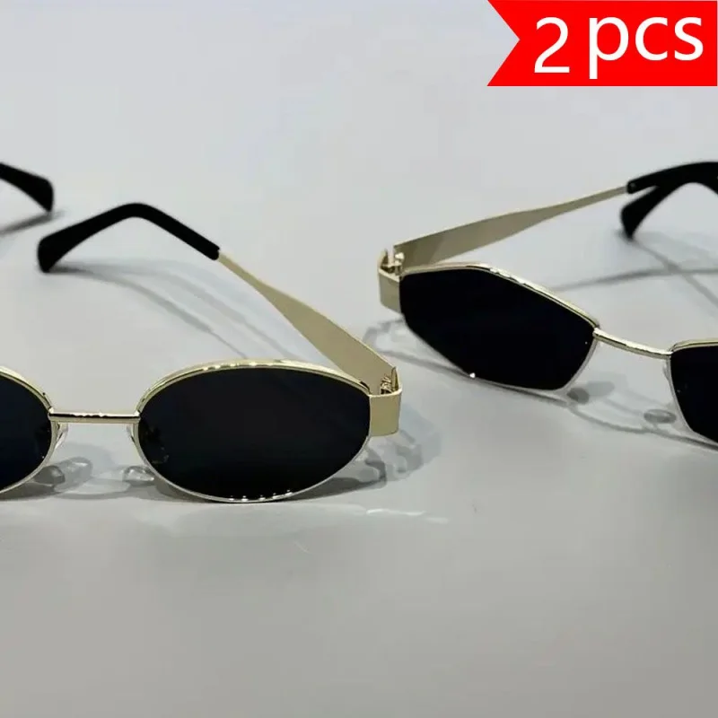 2 pcs, fashionable vintage glasses, discount combination set, polygon frame glasses, trendy glasses, handsome and strong glasse