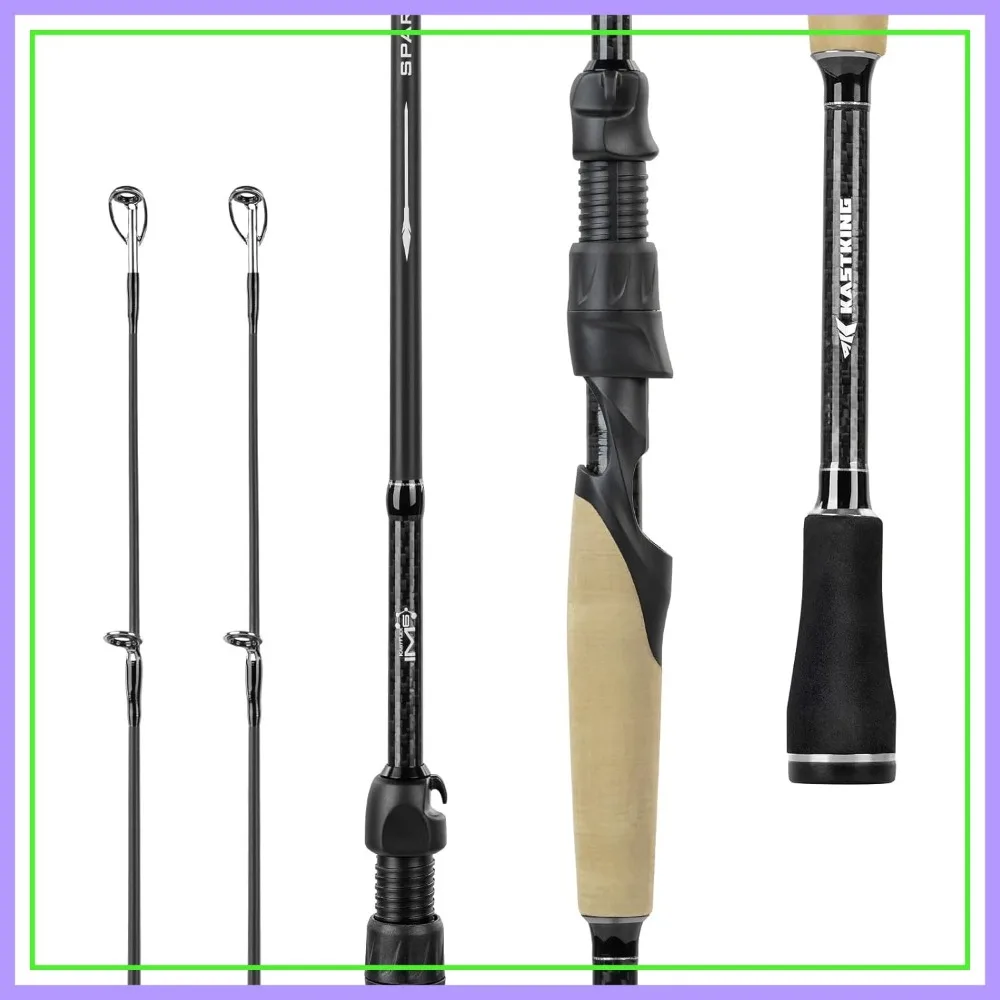 

Twin-Tip Spinning & Casting Rods, IM6 Graphite Blanks, Stainless Steel Frame with Zirconium Oxide Rings, 2-Piece Rods with Extra Tip Section, PTS, No-Slip Grip, Hook Keeper