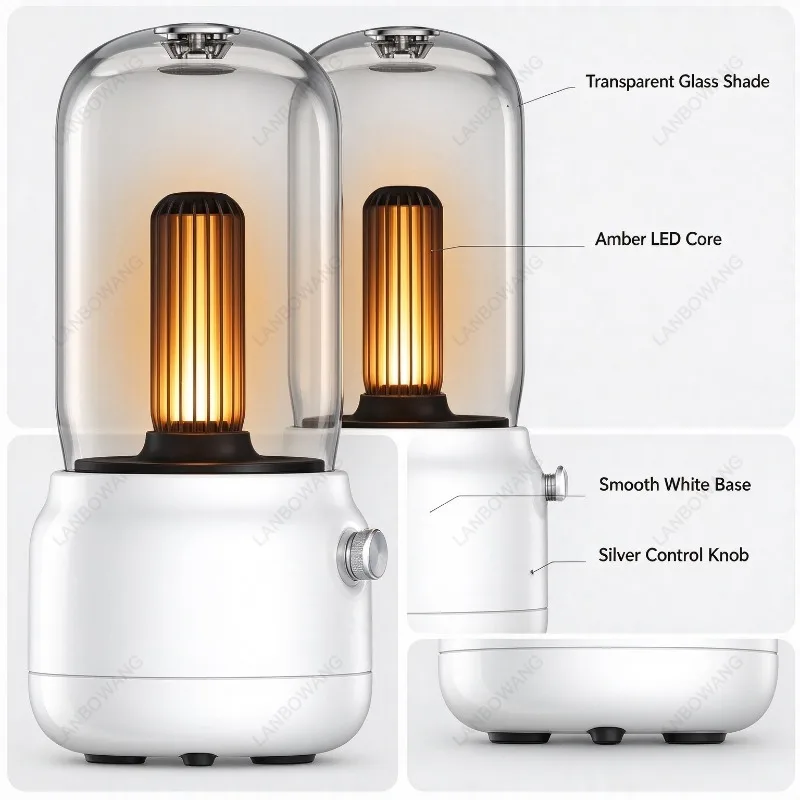Intelligent LED Candle Light Creative Table Lamp Desktop Night Atmosphere Lighting Holiday Gift Decor
