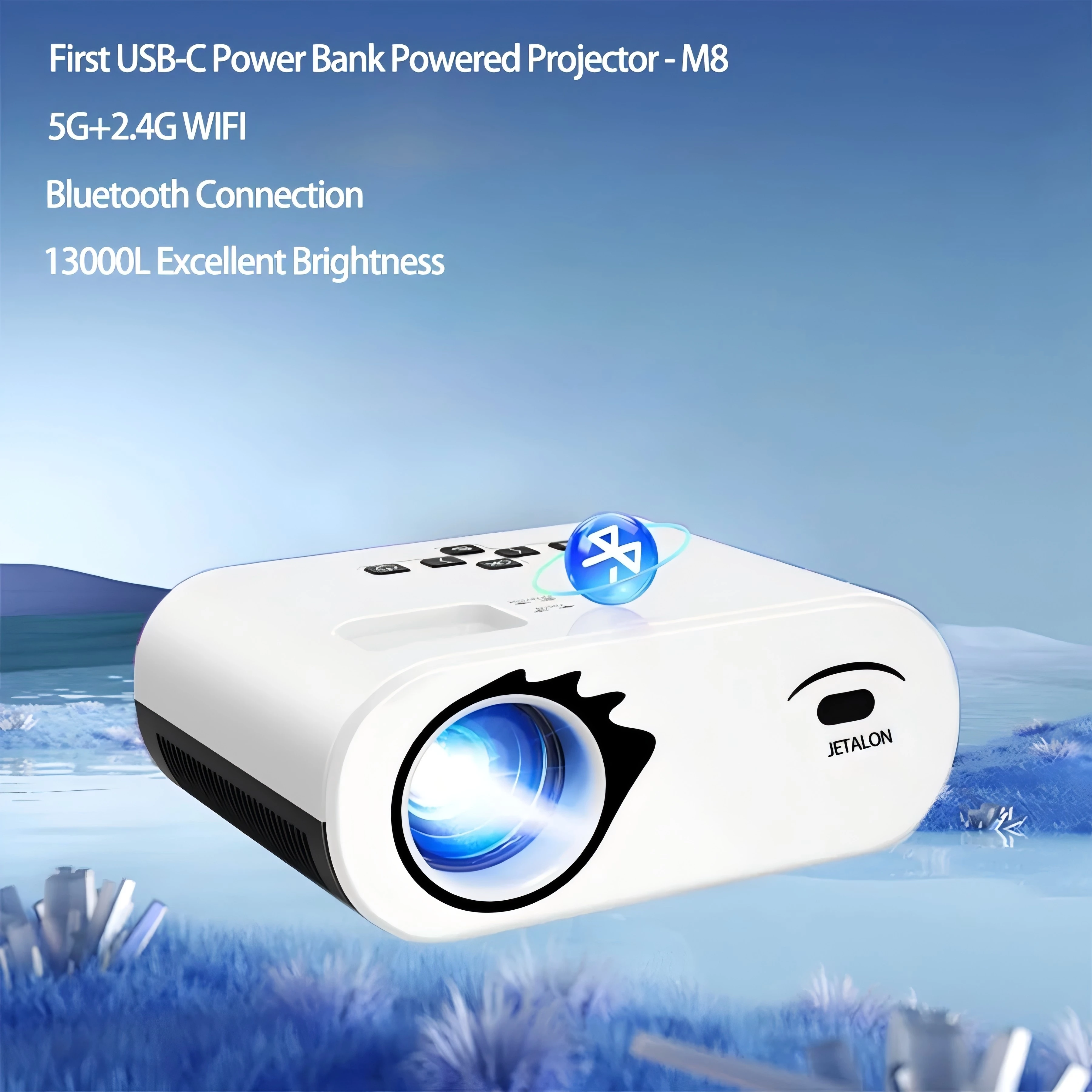 

4K FHD Projector Android 5G WiFi Bluetooth Home Theater Portable Beam Projector Meeting Video Movie