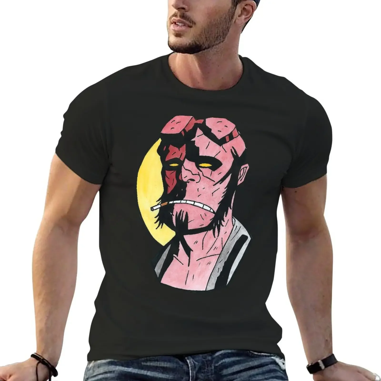 HellBoy T-Shirt summer tops korean fashion mens graphic t-shirts