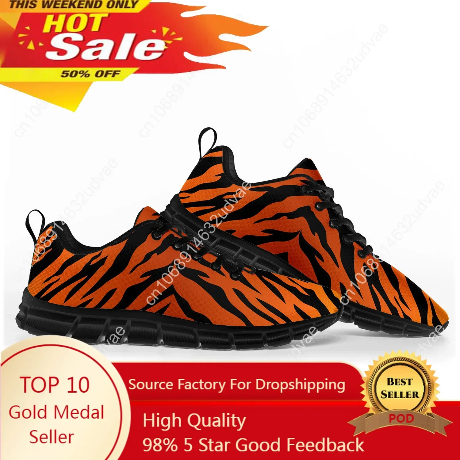 Tiger Stripe 3D Print Sneakers para homens e mulheres, crianças adolescentes, calçados esportivos infantis, maré impressa, casual, qualidade personalizada, casal