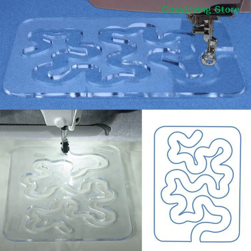 1Set Quilt-Vorlagen Lineal Free Motion Quilting Essential Template Nähmaschine Quilting Lineal