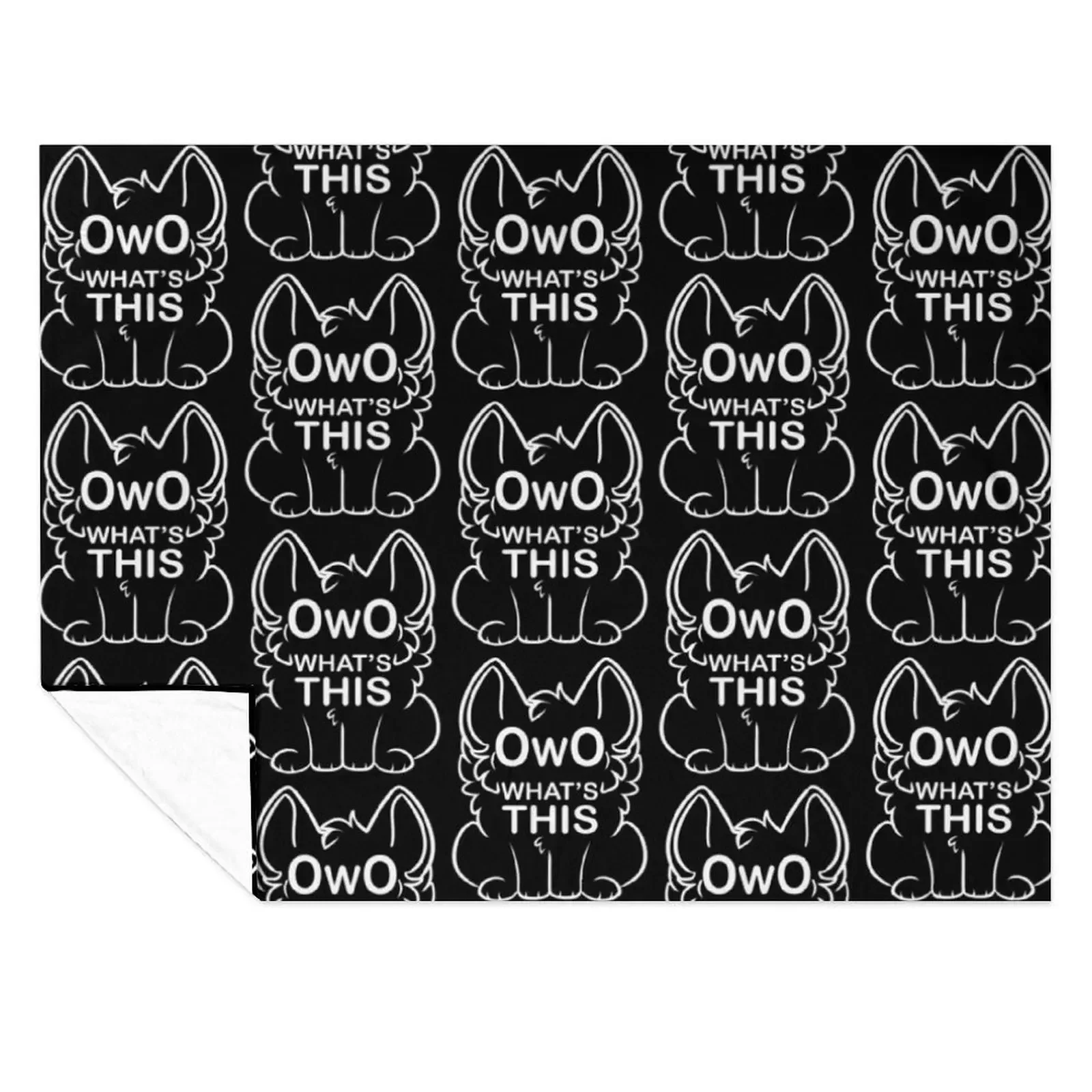 

OwO What's this - white text Throw Blanket Furry Nap Personalized Gift Plush Blankets