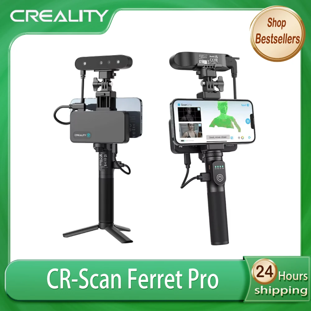 

3D-сканер Creality CR-Scan Ferret Pro WiFi, портативный, ручной, с функцией стабилизации и отслеживания, точность 0,1 мм, беспроводное сканирование для iOS и Android