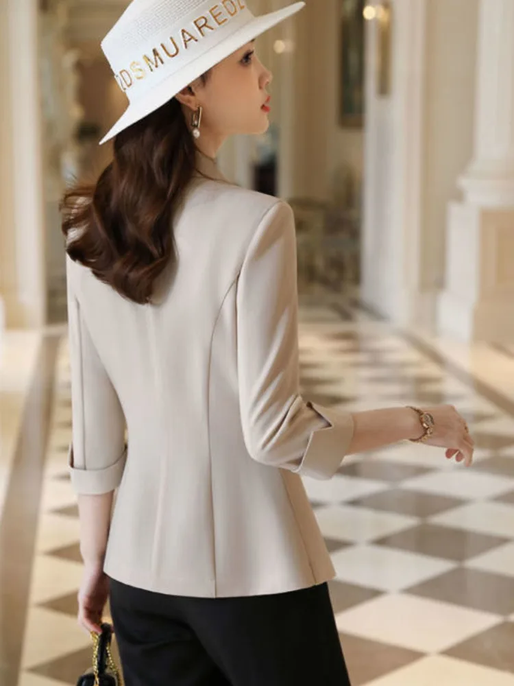 Blazer Women New Fashionable Elegant All-match Simple Classic Design Casual Office Lady Single Button Temperament Thin Coat