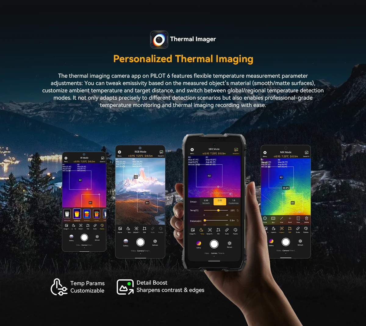 Blackview OSCAL PILOT 6 Thermal Imaging Rugged Smartphone MTK G100 6.67' 2.4K Display 120Hz, 12GB 256GB, 10000mAh Phones Dual 4G