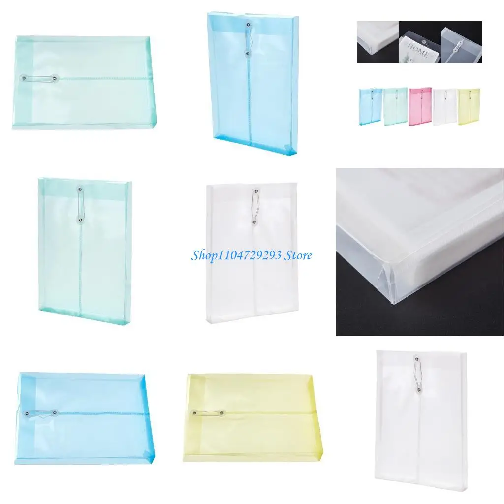 

Y2GD 20 Pieces Transparent File Bags with String Closure Waterproof File Wallets