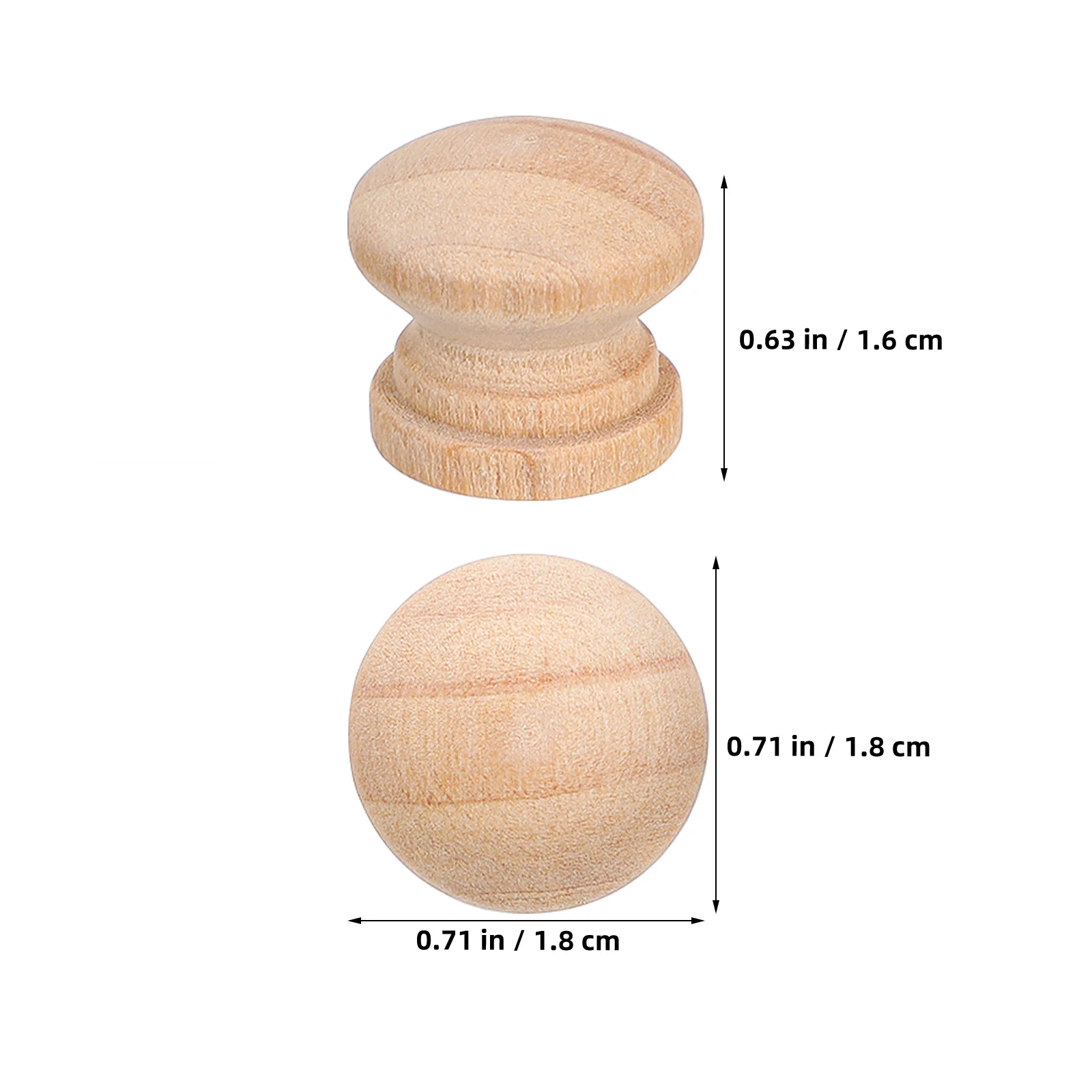 100 Stück Pilzknöpfe, unlackiertes Holz, Schubladengriffe, rustikale Schrankgriffe für Kommode, Kleiderschränke, Küche, Möbel, Dekor, Holz