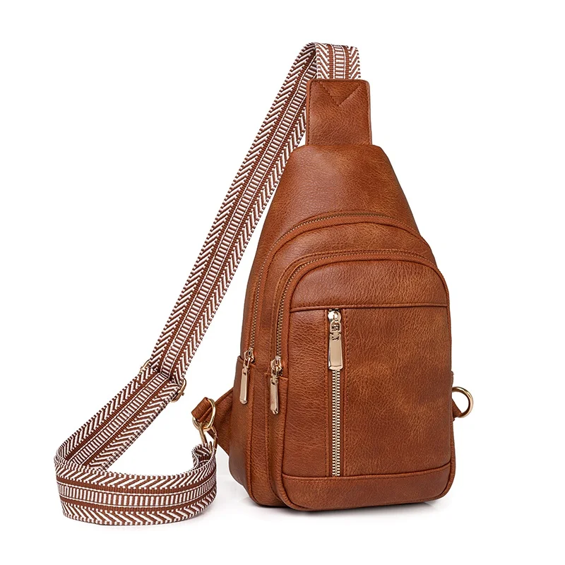

Multifunctional Retro Chic PU Soft Leather Crossbody Bag Multiple Zippered Pockets Versatile for Leisure and Sports