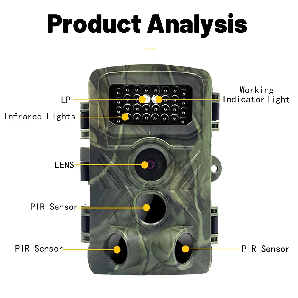 Wildlife Camera Hunting Tracking Camera Night Vision with Motion Activation Outdoor Waterproof Tracking Camera Trigger Scouting