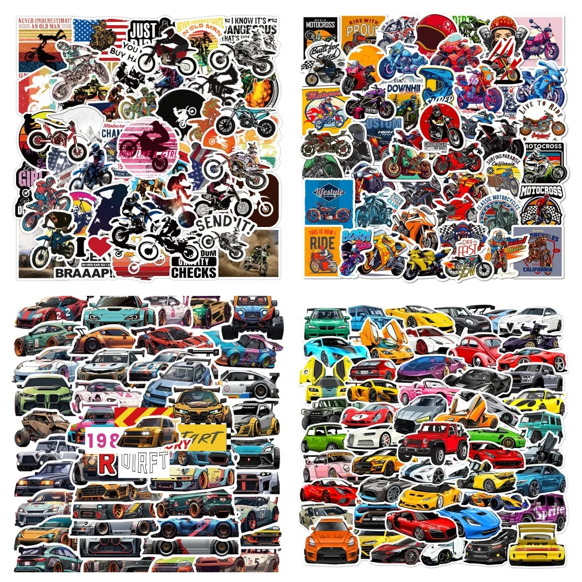 10/30/50PCSCartoon Vehicle Paint Sticker Decoration Notebook Guitar Bicycle Suitcase Bike Scrapbook Waterproof Sticker Wholesale