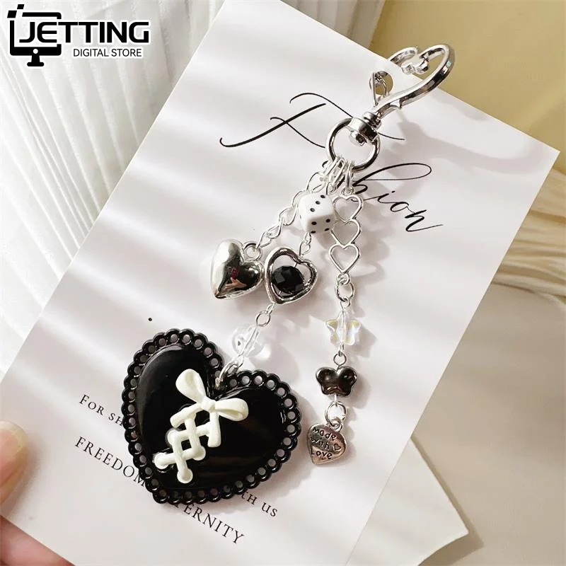 الحلو كول القلب Bowknot سلسلة هاتف الحب مشبك المفاتيح قلادة حقيبة معلقة حلية جرلي كاميرا Ccd اكسسوارات كيرينغ هدية #1