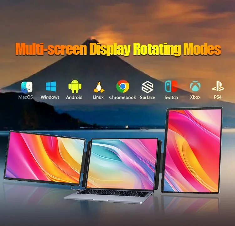 14 15.6 Inch FHD IPS Rotate Dual Screen Dual Display Triple Screen LED Portable Multi-Screen Laptop Extender Monitor