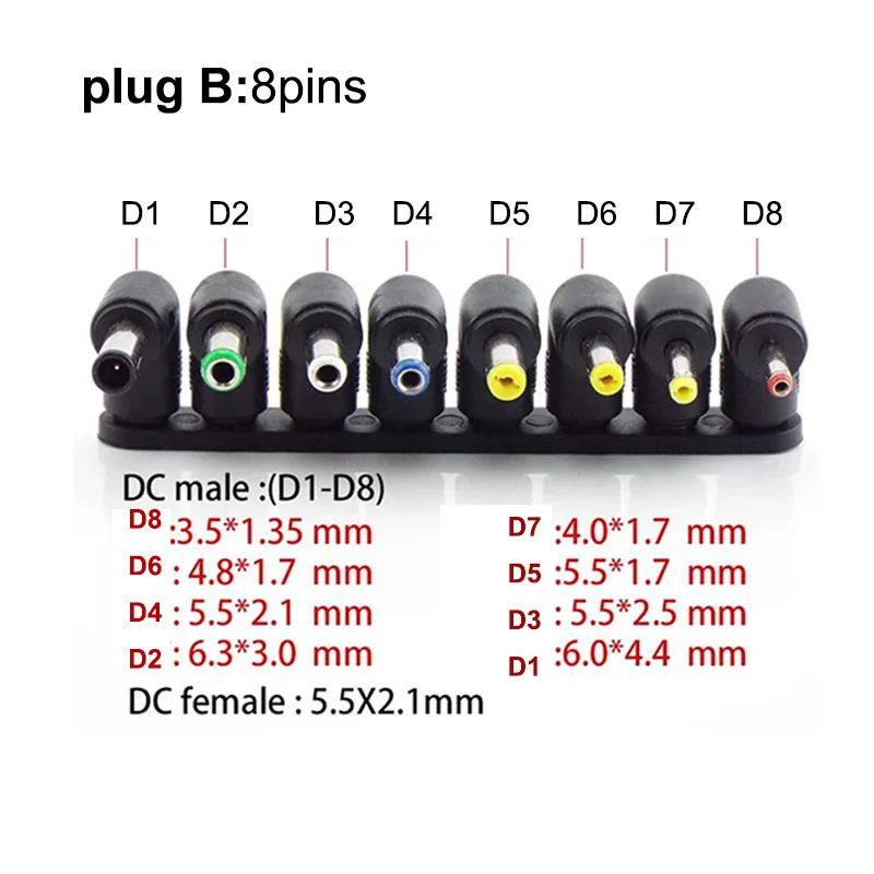 Universal 5,5mm x 2,1mm DC buchse auf stecker AC Power Stecker Versorgung Adapter Tipps Stecker Kits für Lenovo Thinkpad Laptop Jack Sets