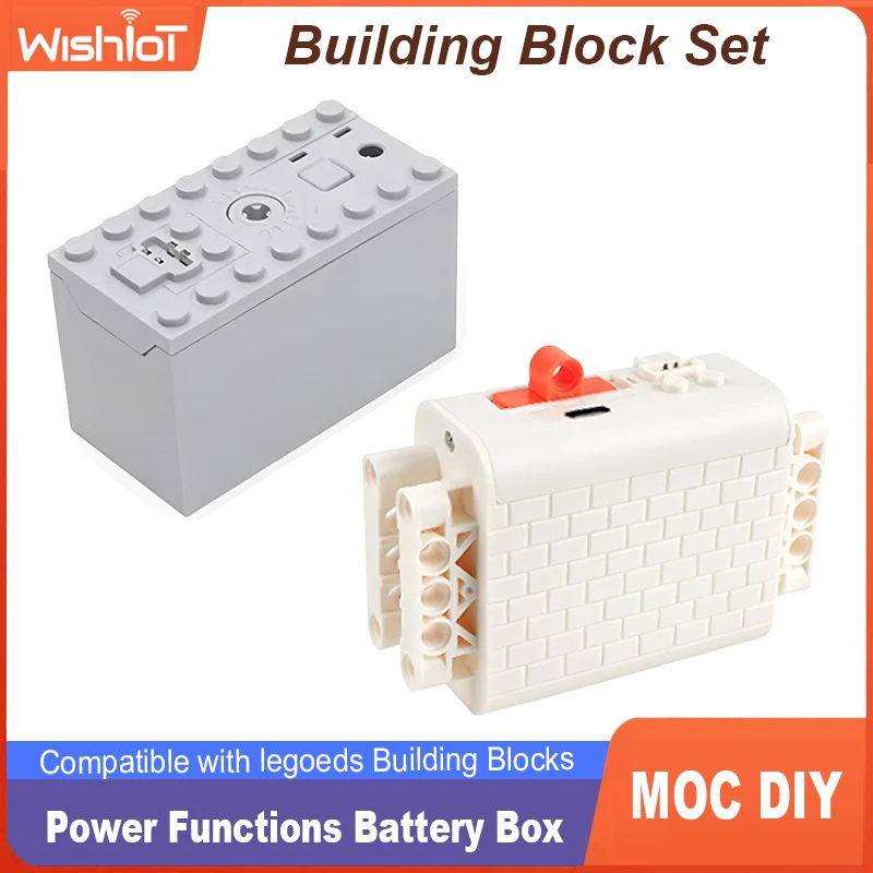 

MOC Rechargeable Lithium Battery Box Multi-function Power Up Tool Car Train Motor Speed Adjust Control for Building Blocks 8878
