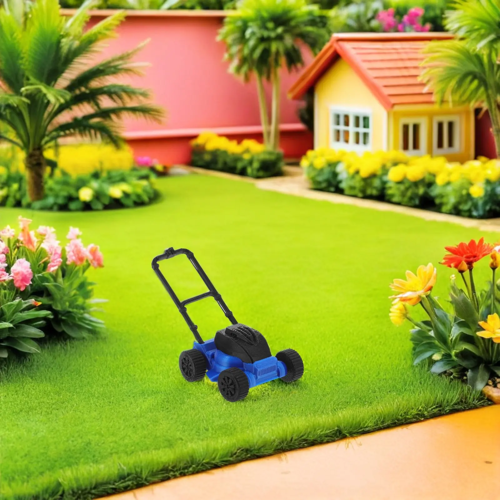 

2Pcs Dollhouse Yard Accessory Realistic Mini Lawn Mower Miniature Landscaping Tool Plastic Garden Decoration for Miniature Lawn