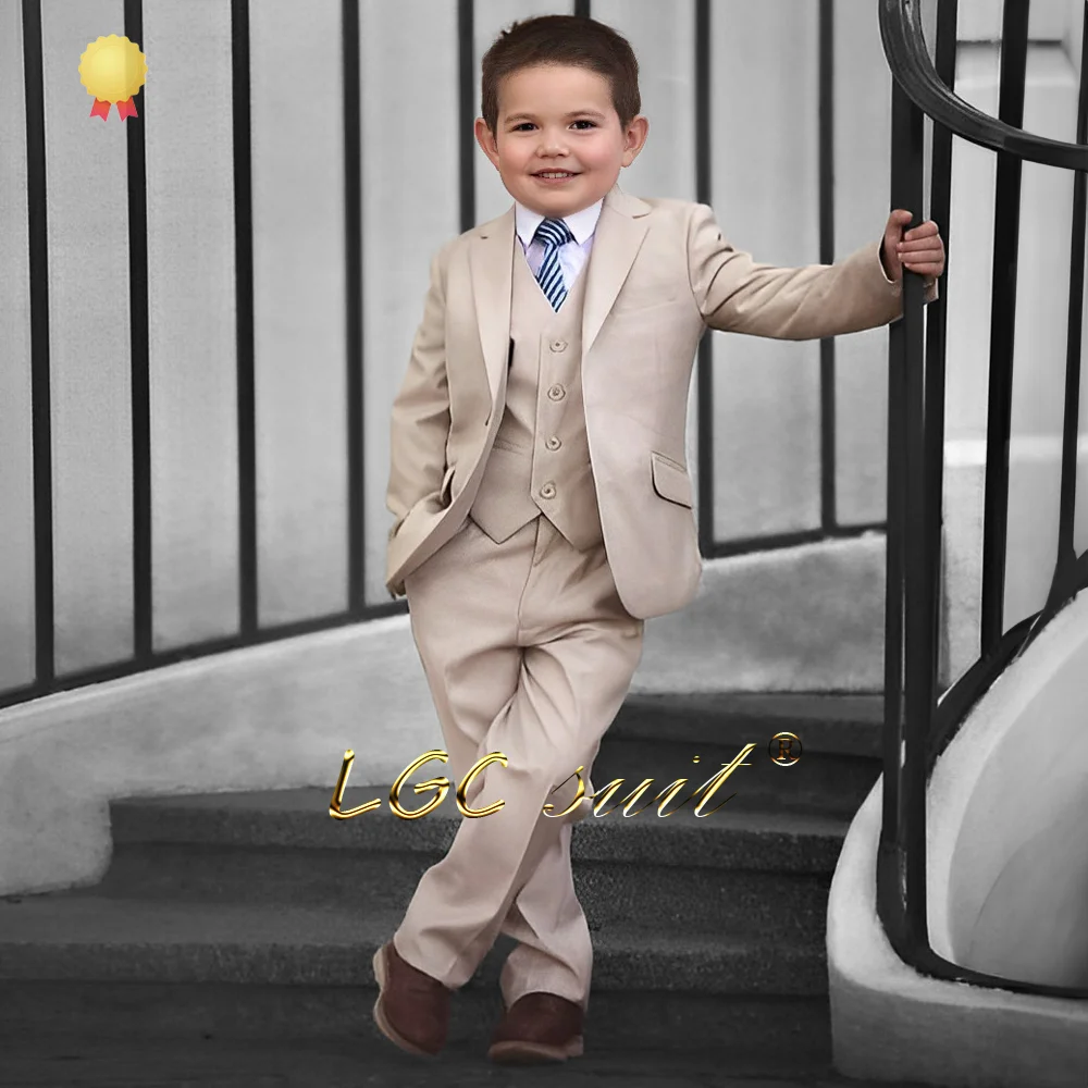 Boys' 3-piece formal suit, suitable for parties and gatherings, children's custom suits for 2 to 16 years old