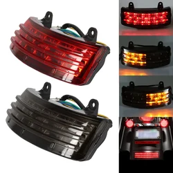 Motorcycle Fender Tip Light Tri-Bar LED Rear Tail Brake Lights Trim Smoke Lens For Harley Touring Street Road Glide FLHX FLTRX