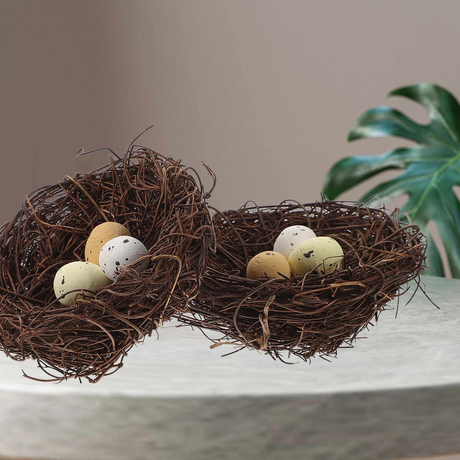 

5pcs Artificial Bird Nest Decorative Plastic Table Placing Lightweight Home Yard Garden Landscape Simulated Birds Nest
