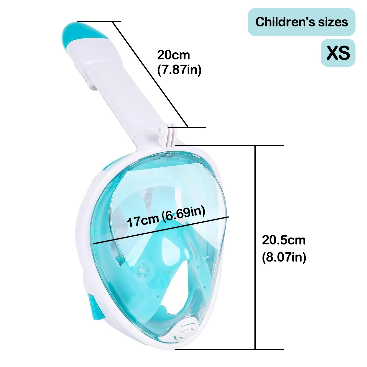 1 PCS Kids Full Face Snorkeling Mask With Wide View Anti-Fog Anti-Leak Safe Breathing System Easy Breath Diving Mask