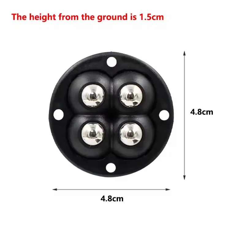 4pcs Non Punching Adhesive Furniture Ball Universal Pulley Household Mobile Base Accessories Trash Can Bottom Small Wheel