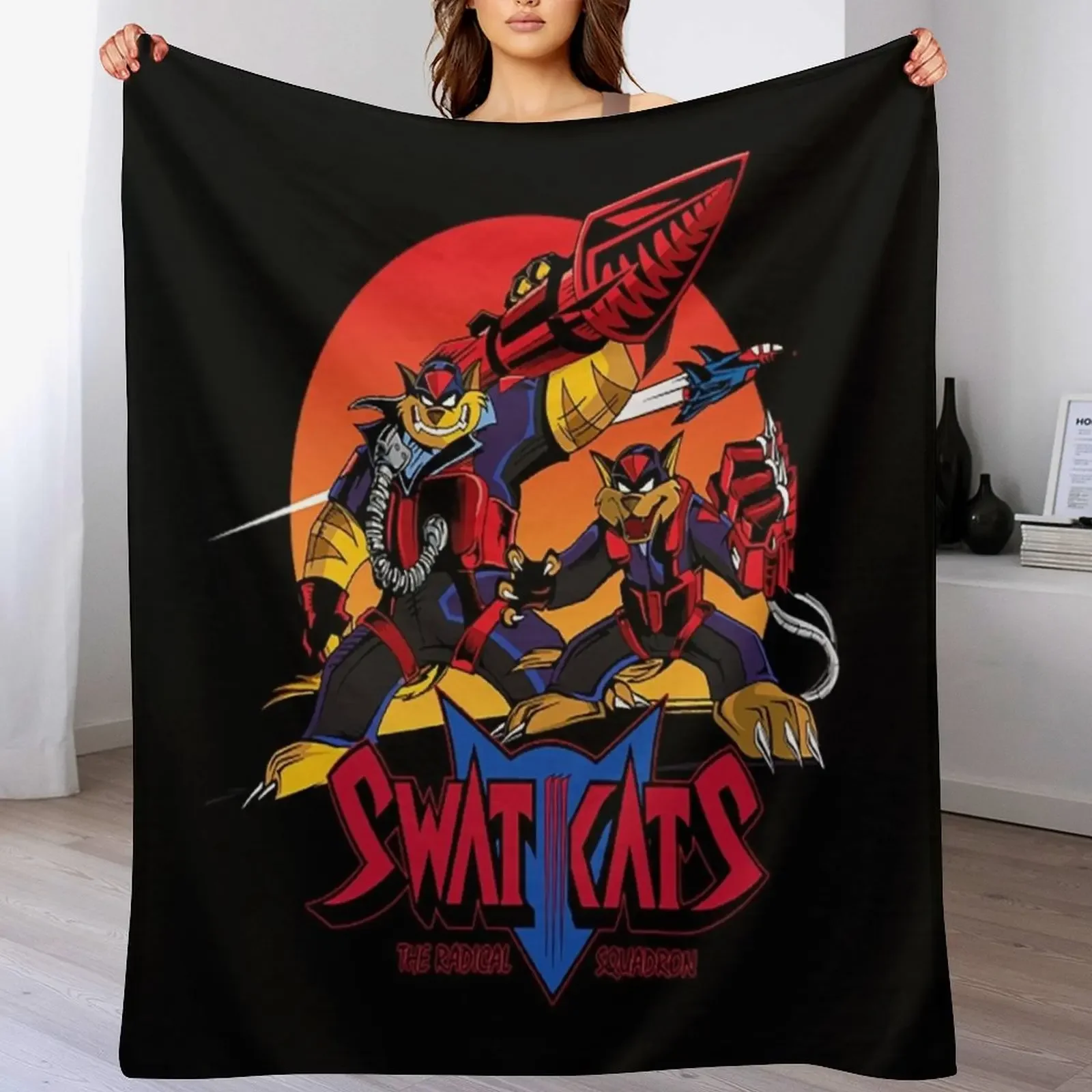 

Swat Kats T-ShirtThe Radical Squadron Throw Blanket Beach Sofa Blankets