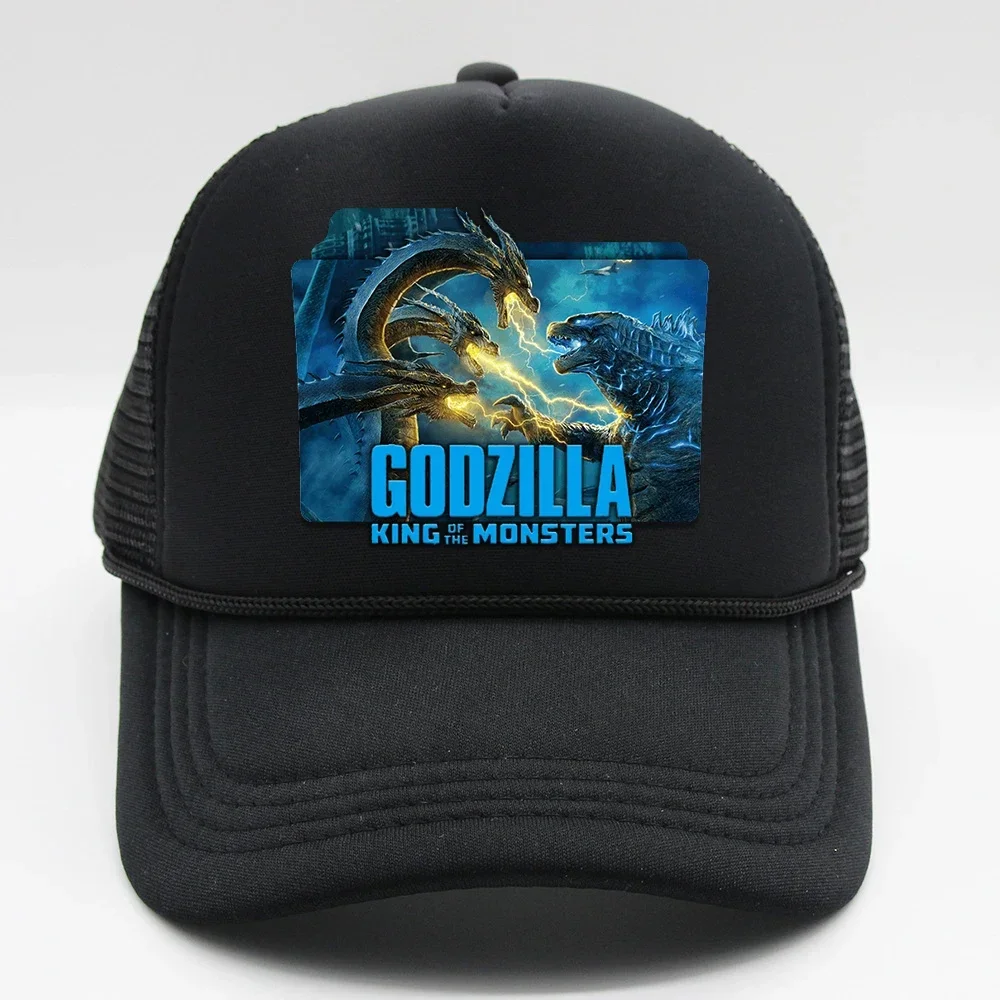 Godzilla Vs Kong Baseball Cap movie Anime Cartoon Print Adjustable Net Mesh Sunscreen Hats Fashion Boys Girl Childern adult Gift