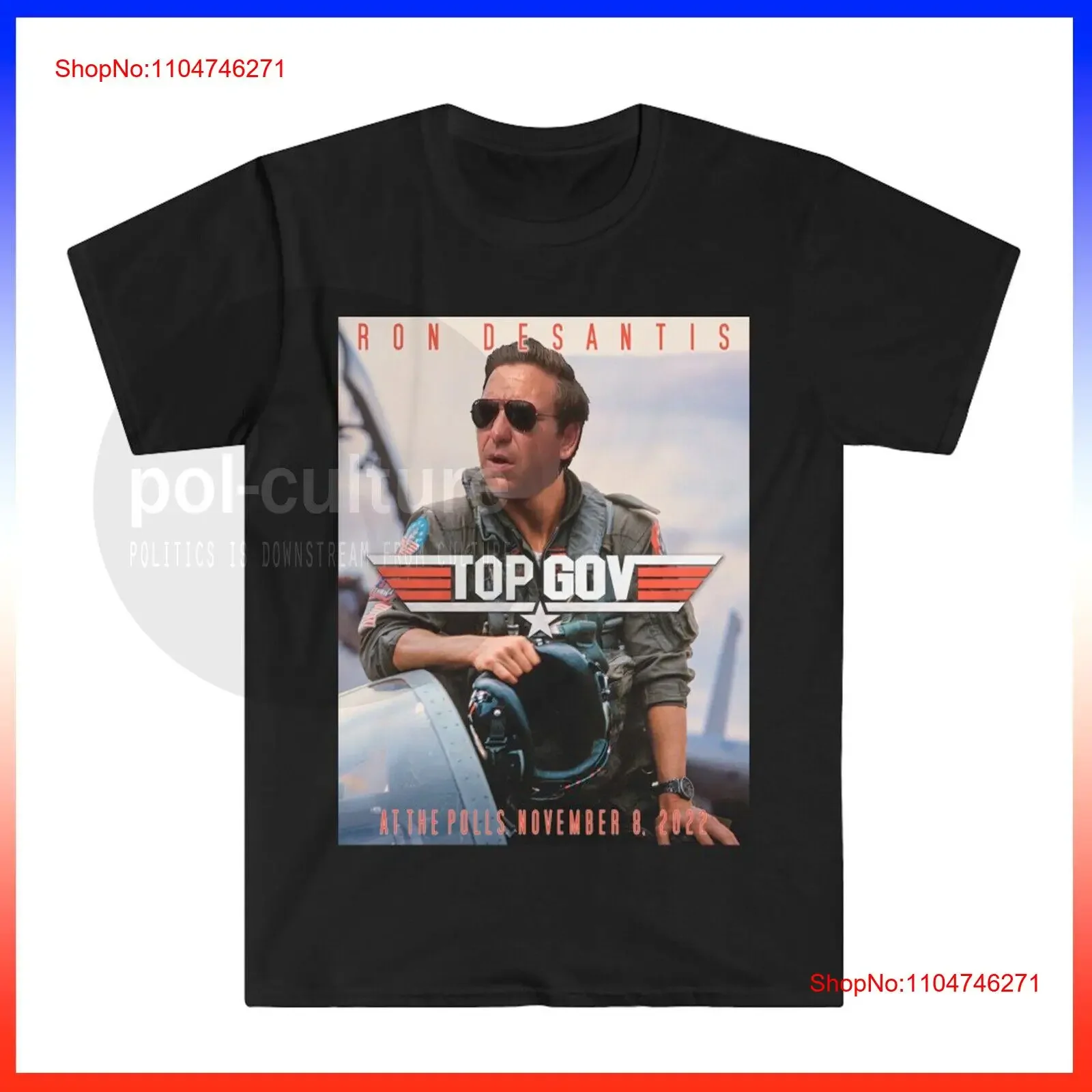 Ron Desantis TOP GOV t-shirt Pro pour gouverneur drôle politique vintage lavé respirant légèrement mode streetwear confortable