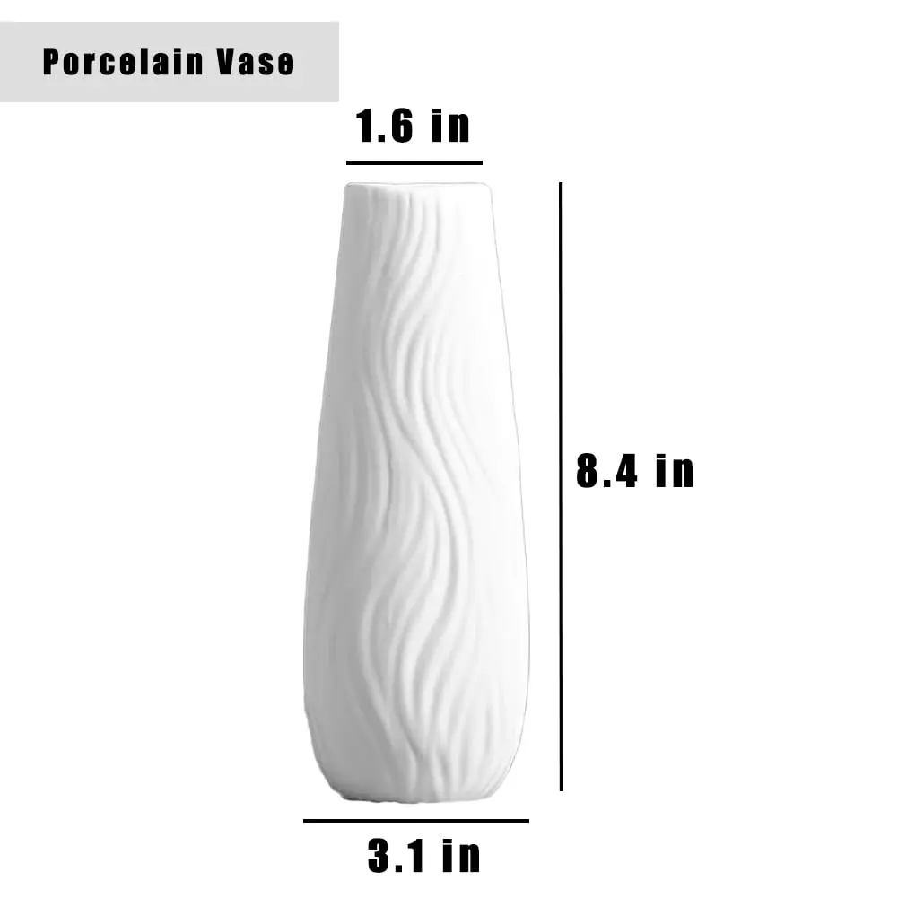 White Ceramic Vase 8.4