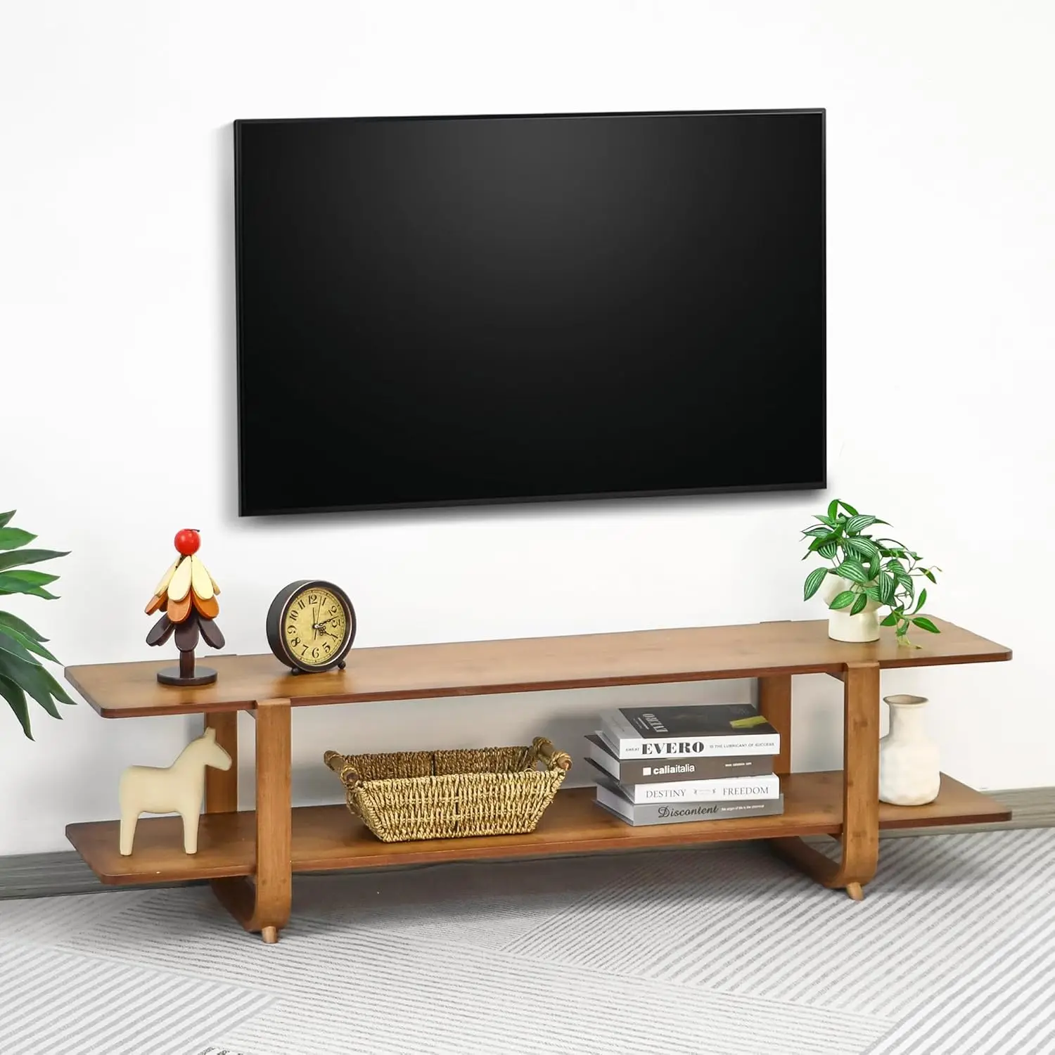 Modern Walnut TV Stand for 65