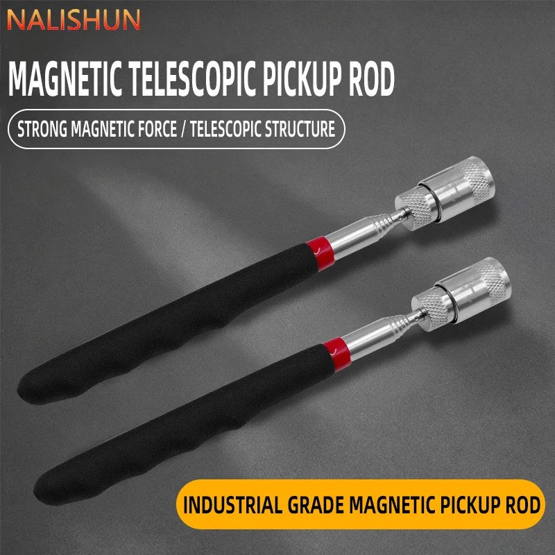 Adjustable Magnetic Pickup Tool with LED Light, Car Repair Screw Picker, Narrow Gap Metal Part Retrieval Tool 1.5 Pounds
