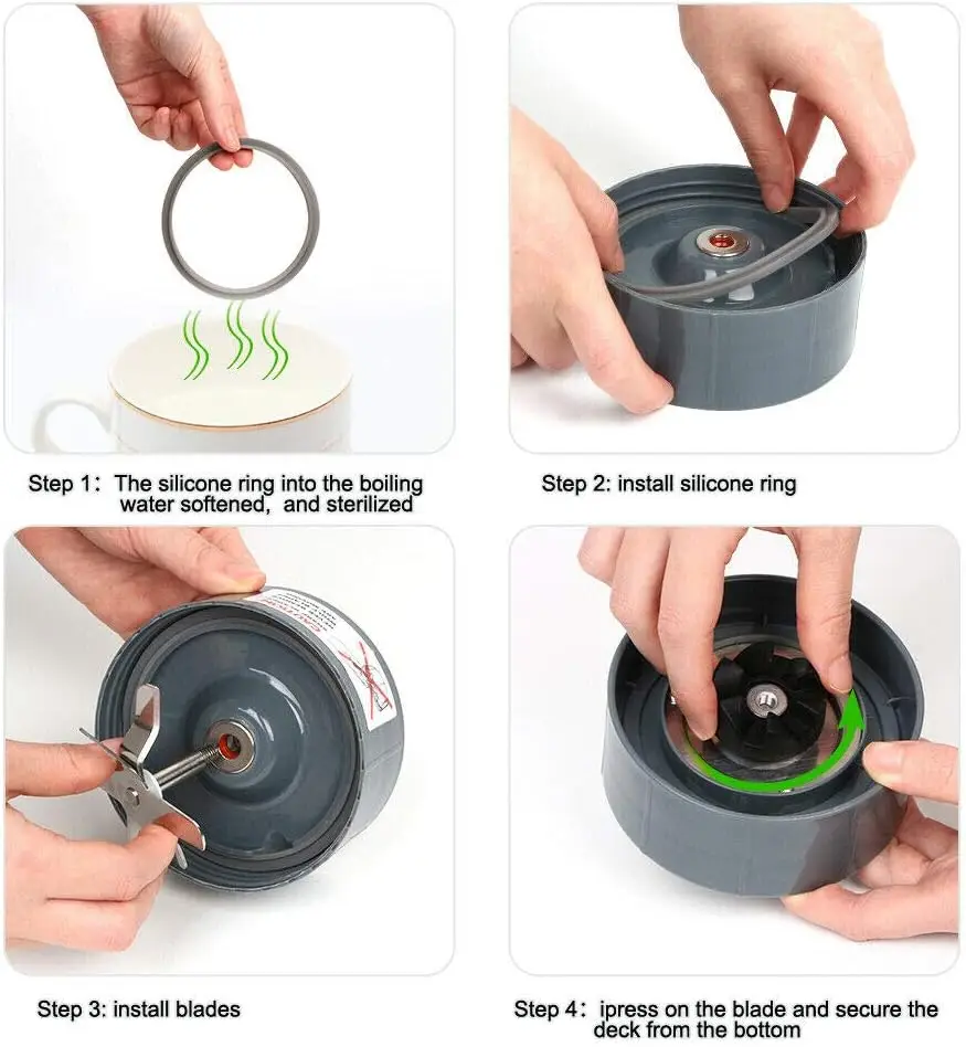 1 Juego de piezas de repuesto de cuchilla extractora compatibles con licuadora NutriBullet 600w Pro 900w