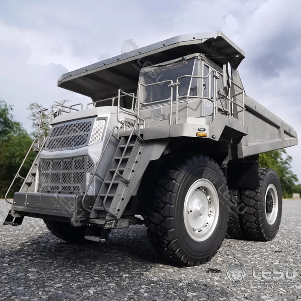 LESU 1/16 Metal Hydraulic Mining Car Aoue R100E RC Mine Truck Outdoor Toy For Adults Dumper Bogie Model KIT RTR Version DIY Gift