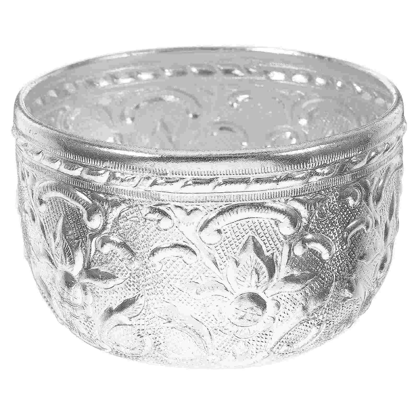 

Thai Bowl Soup Serving Essential Oils Aluminum Salad Traditional Design Fruit Tin Vintage