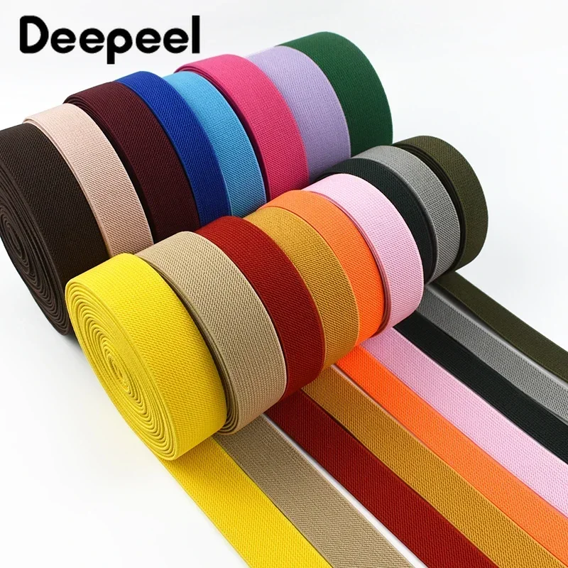 

10Meters Deepeel Nylon Elastic Bands 10-50mm Wide Rubber Band for Sewing Garment Trouser Belt Shoes Webbing Clothing Materials