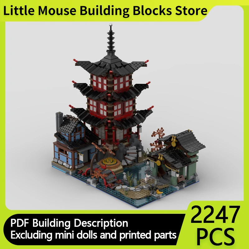 

Street View Model MOC Building Bricks Ancient Architectural Temple Modular Technology Gifts Holiday Assemble Children Toys Suit