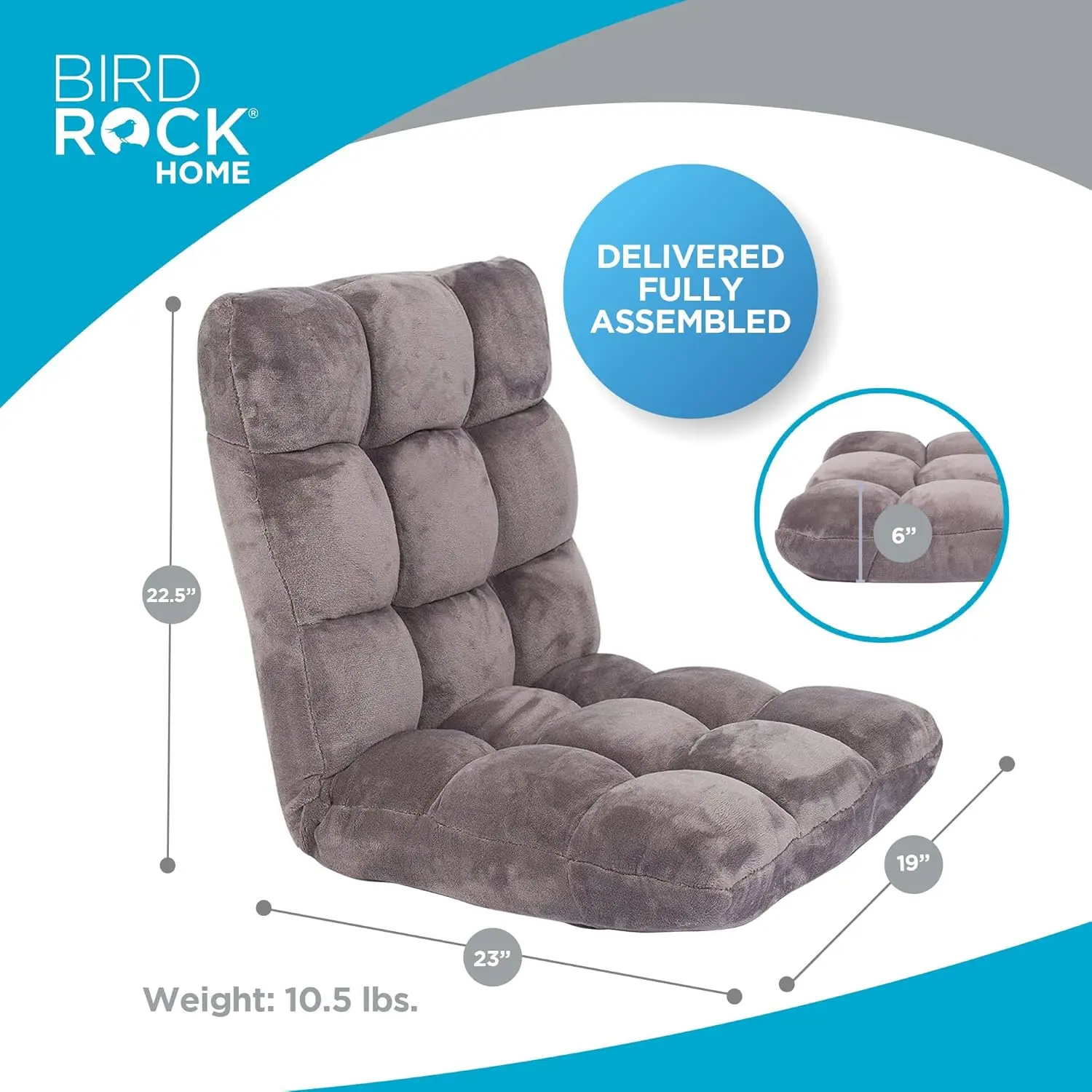 Adjustable Memory Foam Floor Chair - Ideal for Gaming, Reading, Meditation - Comfortable and Versatile - Suitable