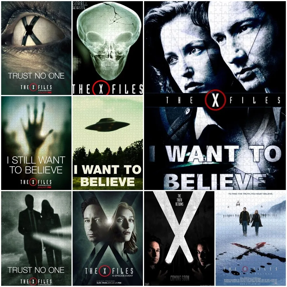 The X-Files Seasons Horror Drama Jigsaw Puzzles 300/500/1000 Pieces Decompress Educational Wooden Puzzles Toys Christmas Gifts