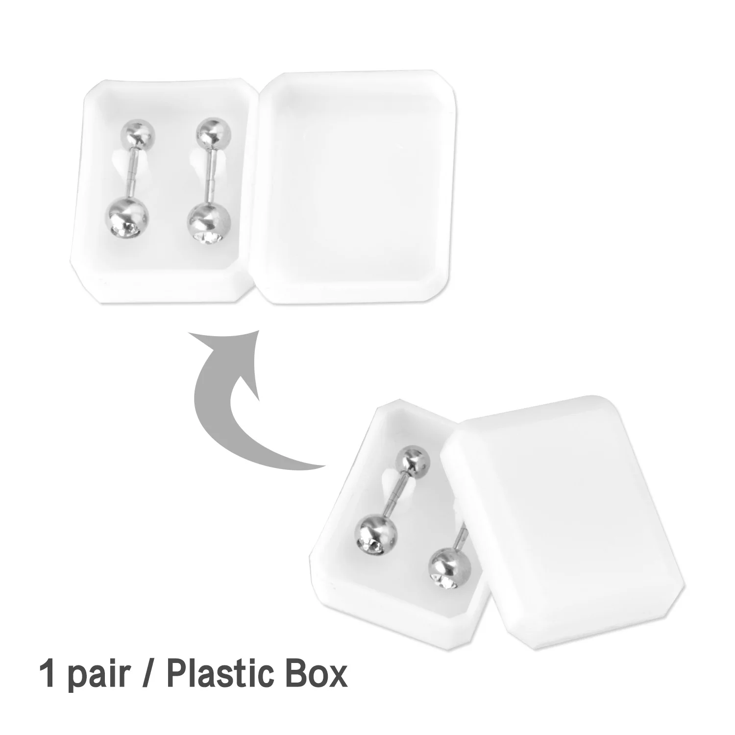 LUXUSTEEL White Black Crystal Earrings For Women Men Golden Color Stainless Steel Round CZ Studs Anti-allergy Screw Back Aretes