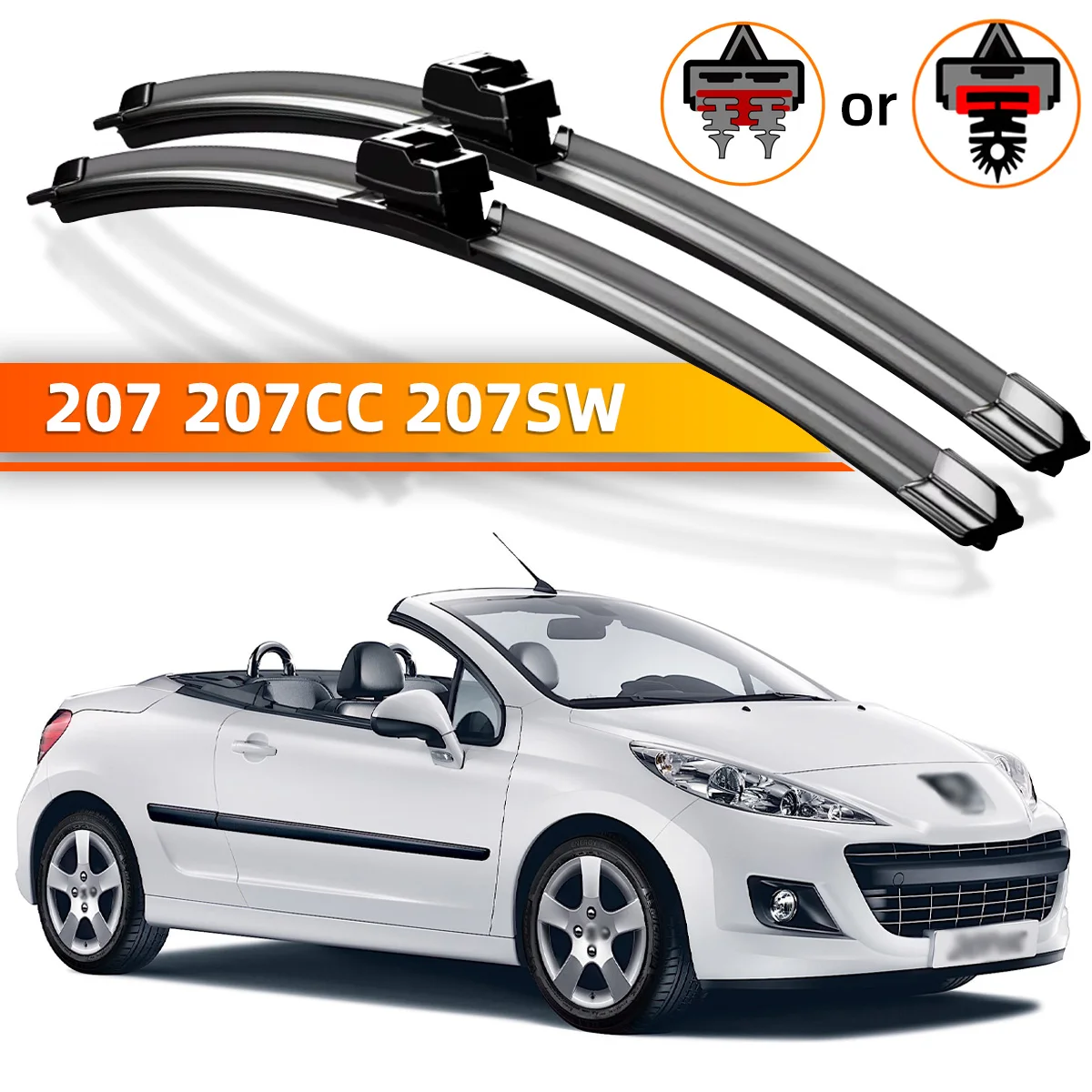

2 шт. щетки стеклоочистителя переднего стекла подходят для Peugeot 207 207cc 207sw 2006-2016 аксессуары для окон лобового стекла 2007 2012 2015