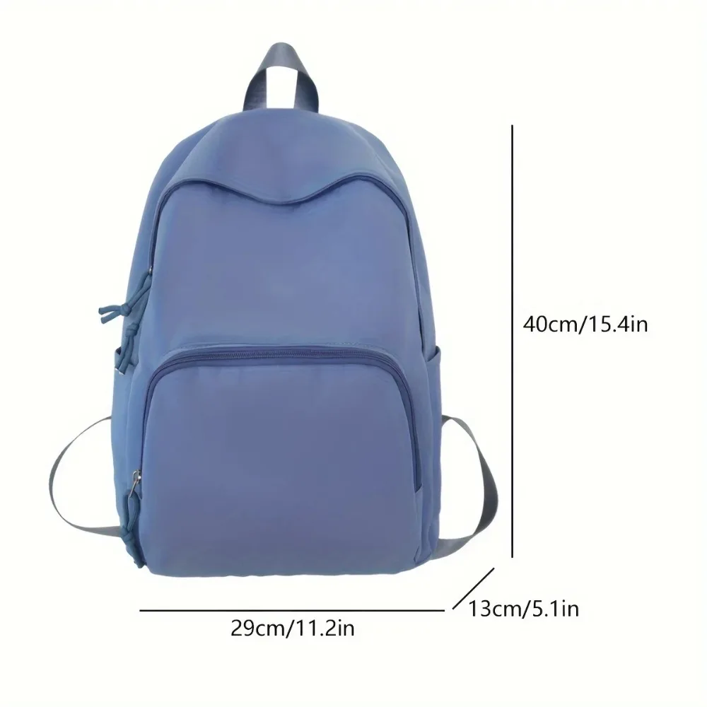 New Pure Color Female Backpack Nylon Waterproof School Bag Large Capacity Student Backpack Outdoor