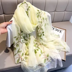 2024 New Fashionable Scarf Muslim Women Chiffon See-through Hijab Islam Scarfs Spring Pashmina Fashion Headscarf Shawls L30