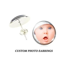 Custom Earrings Customized Photo Image Logo Earring for Women Men DIY Personalized Jewellery Gift