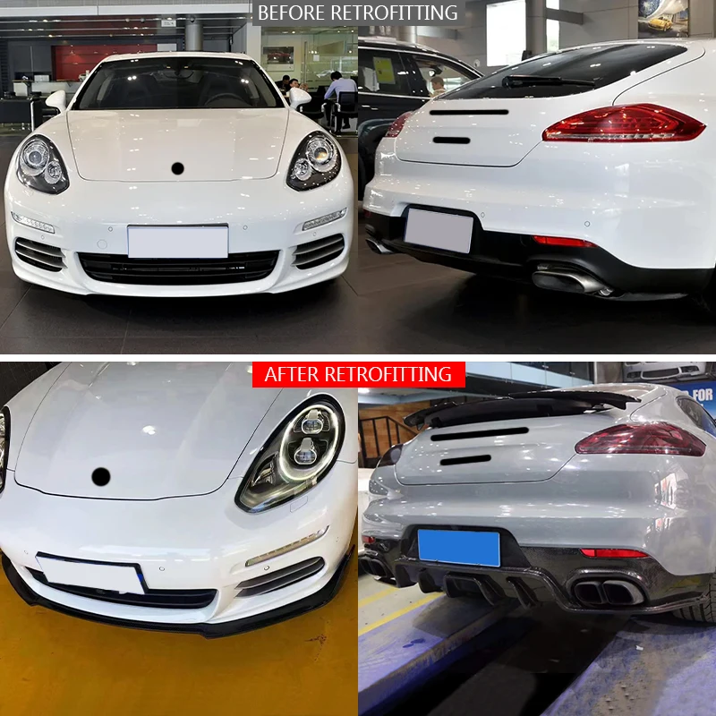 Classic Car Restomod Body Kits-2016 Carbon Body Kit Front / Bumper Lower Deflector Side Skirt Fog Light Bolt-On Retrofit/Upgra