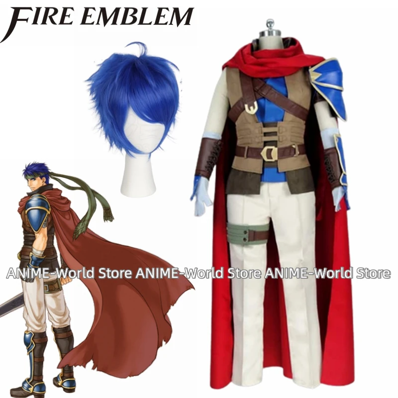 《Custom size》Game Fire Emblem: Radiant Dawn Ike Cos Halloween Party Cosplay Costume Custom Made Any Size Wig