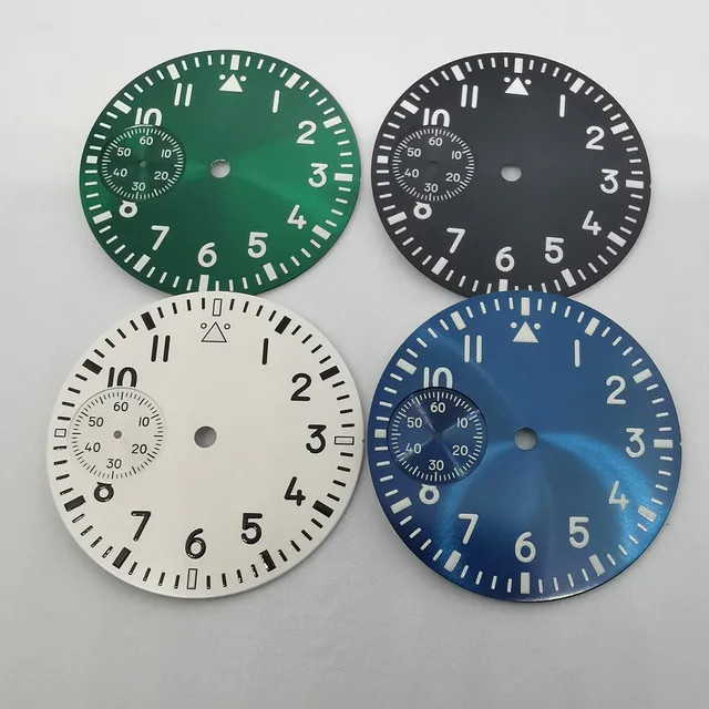 37mm nakręcanie ręczne styl klasyczny świecąca tarcza zielony niebieski czarny biały nadaje się do mechanizmu nakręcania ręcznego Eta6497 St3600